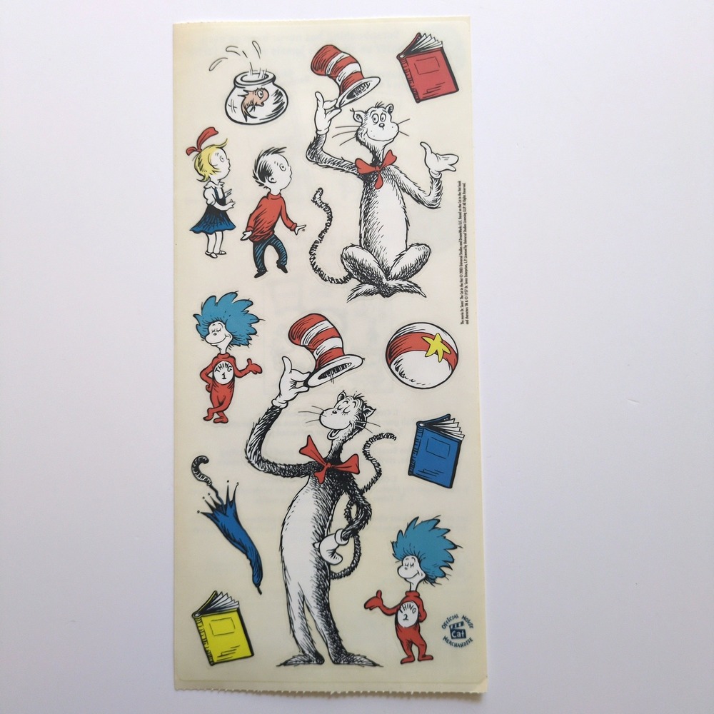 Sandylion Cat in the Hat Sticker Sheet Dr Seuss 2003 COMPLETE